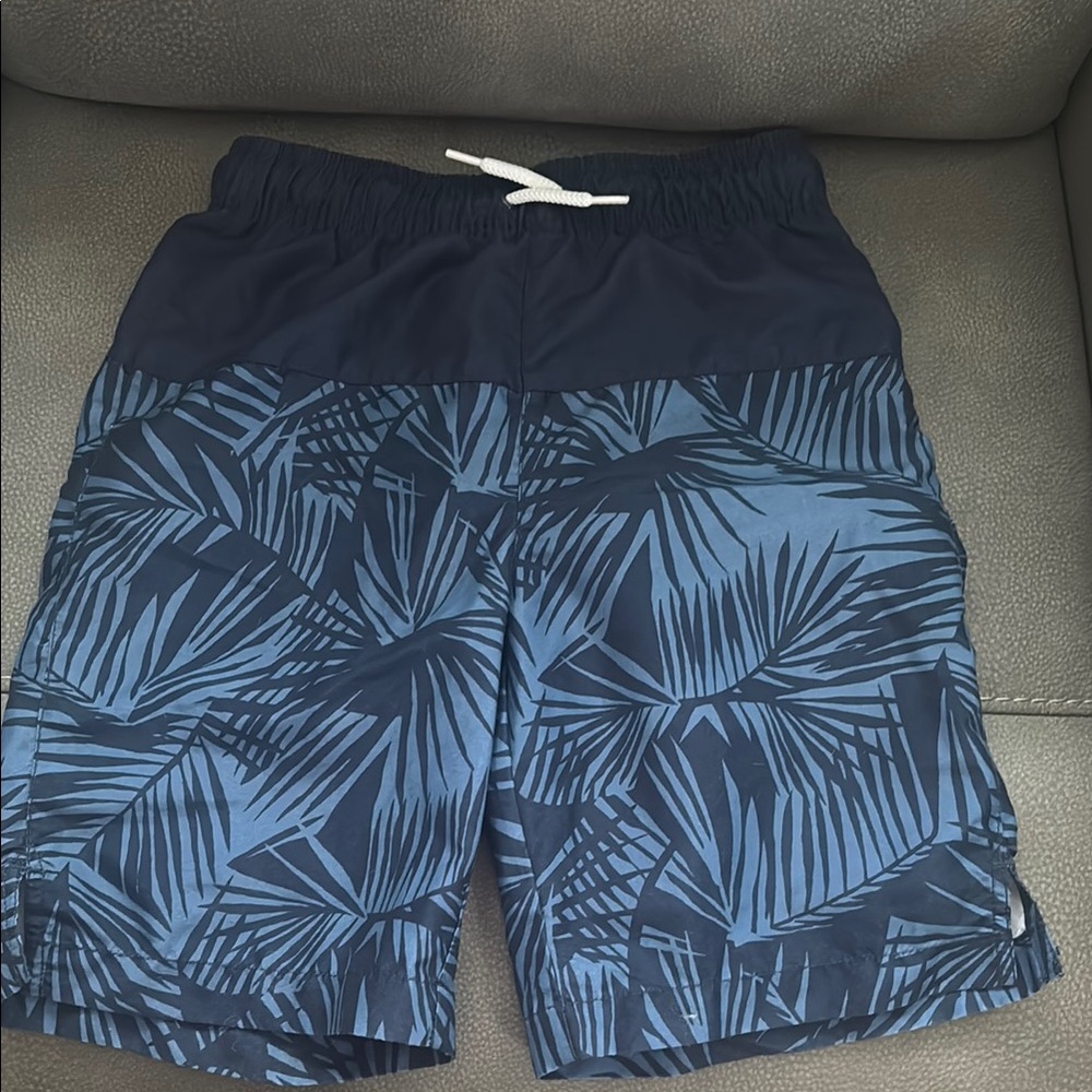 Children’s Place Navy Blue Palm Print Boy’s Swim Shorts